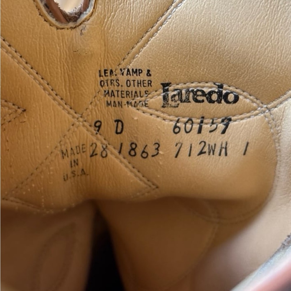 Vintage Laredo Tan Suede Cowboy Boots - Picture 6 of 6